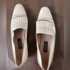 Women’s Vintage Bally Black Off-White Genuine Leather Loafers 8.5N